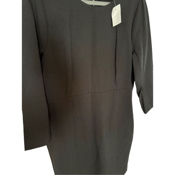 NWT J. Crew Womens Black Zip Ponte 3/4 Sleeve Stretch Knit Sheath Dress Size 16 - Picture 7 of 13